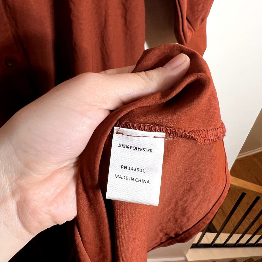 NWT Coco + Carmen Burnt Orange Long Sleeve Dress LAST CALL - Picture 5 of 6